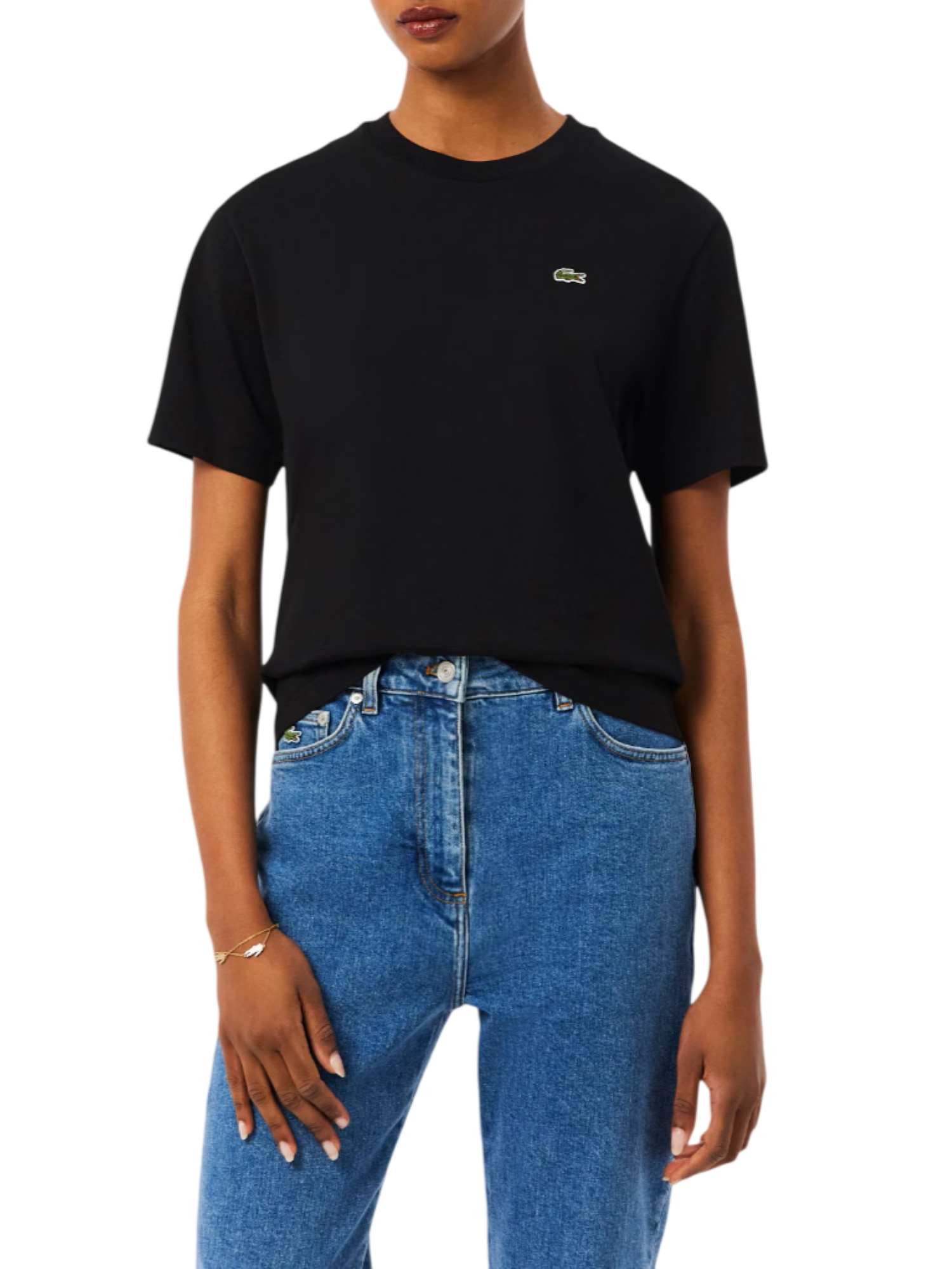 Lacoste T-shirt manica corta donna in jersey nero TF7215 031 LACOSTE