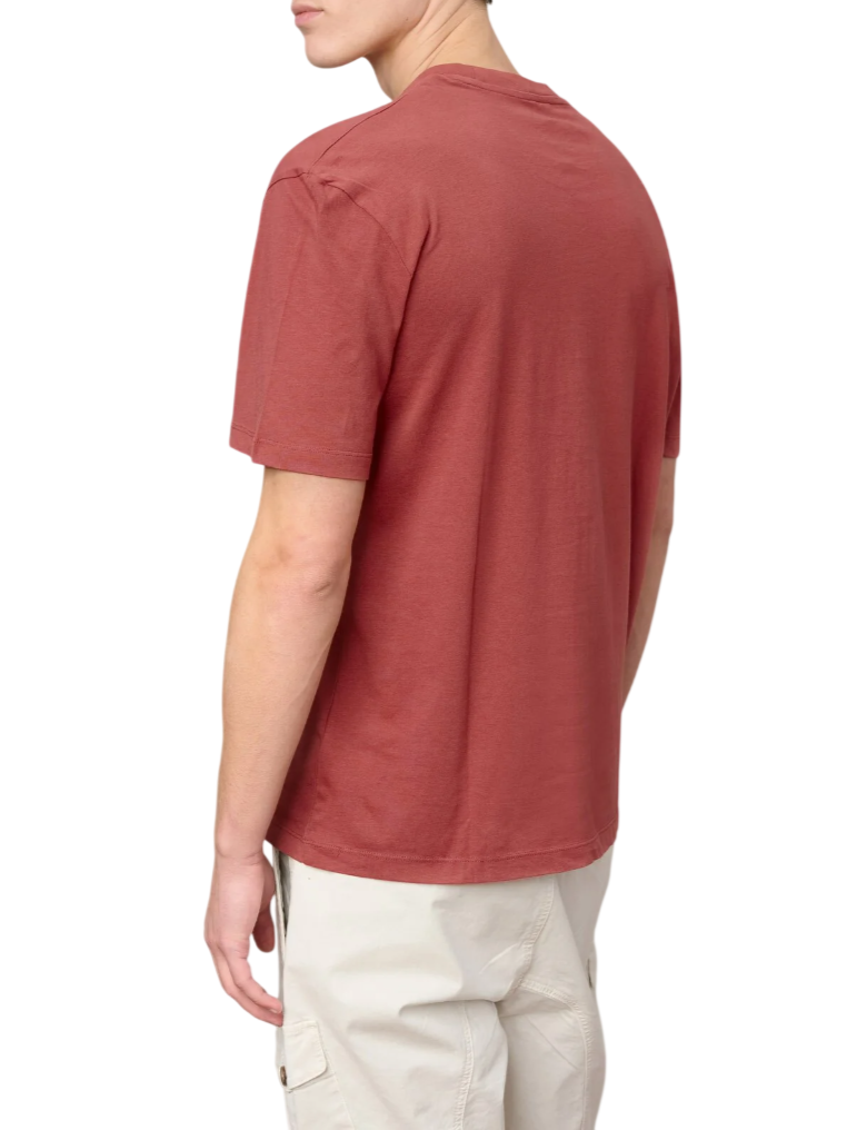 Blauer T-shirt manica corta uomo con logo color mattone 26SBLUH02301-007439 586 BLAUER