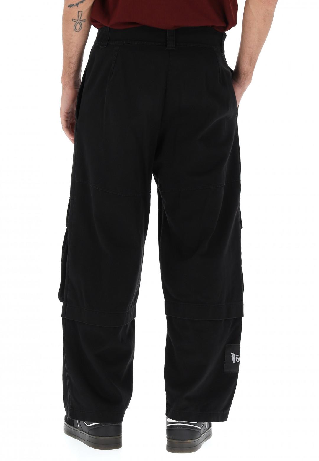 Disclaimer pantaloni in gabardina con gamba larga nero 54552 NERO DISCLAIMER