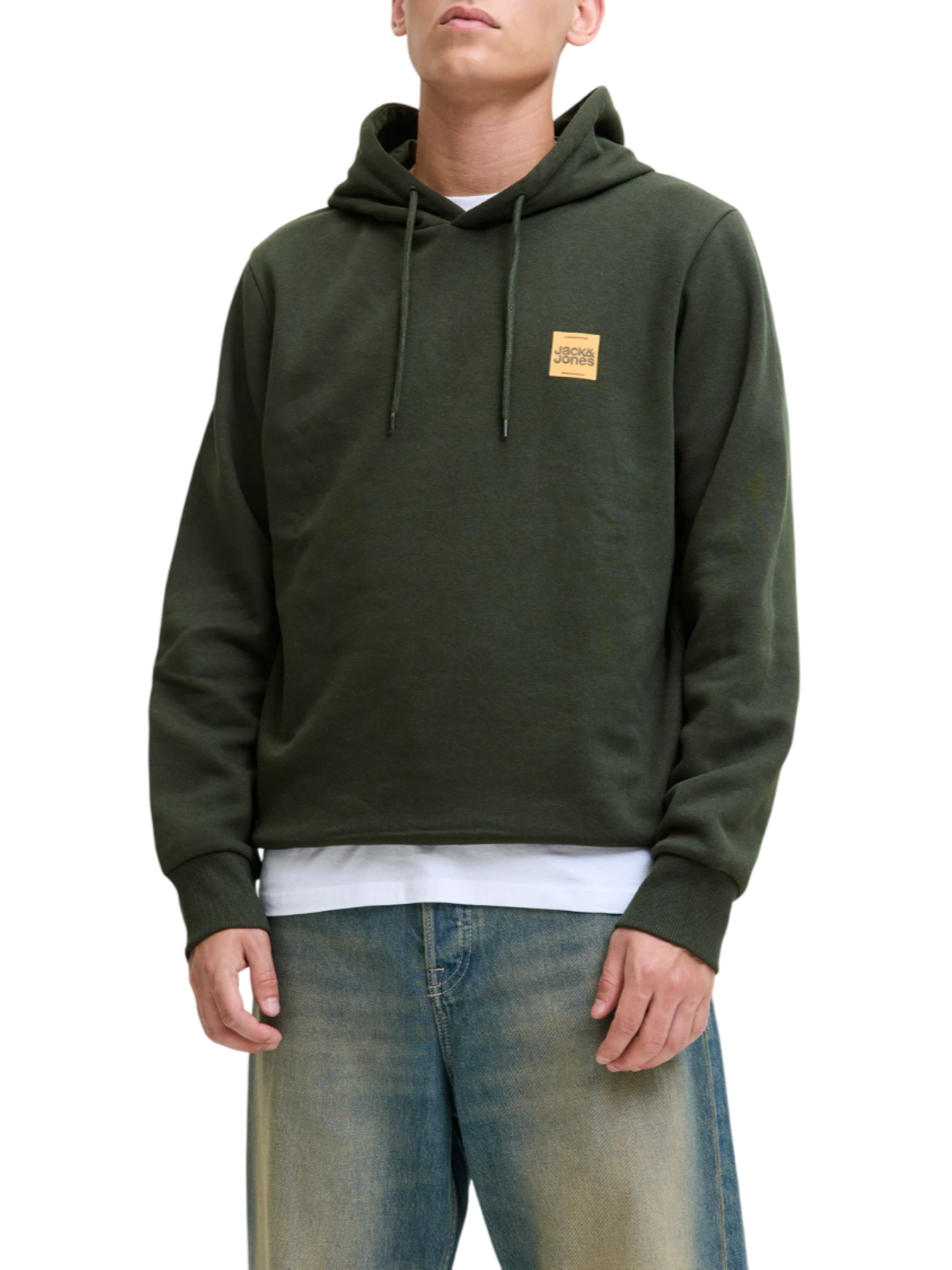 Jack&Jones felpa uomo con cappuccio verde 12279261 DUFFEL BAG JACK&JONES