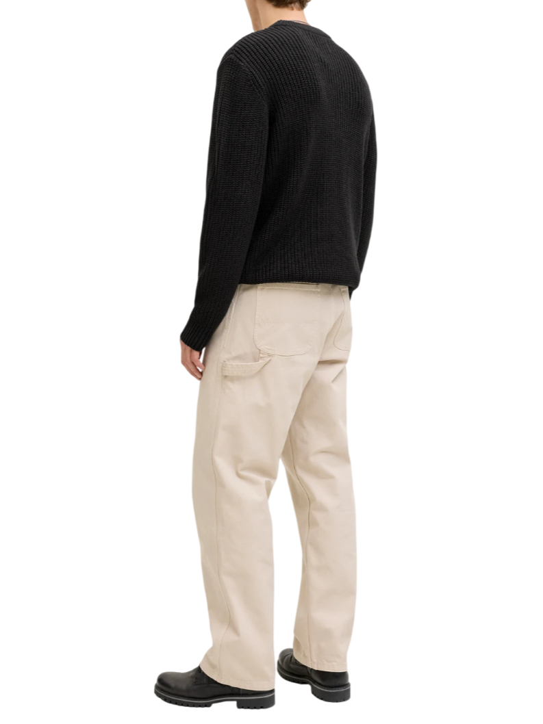 Jack&Jones maglia uomo a costine nero 12286911 BLACK JACK&JONES