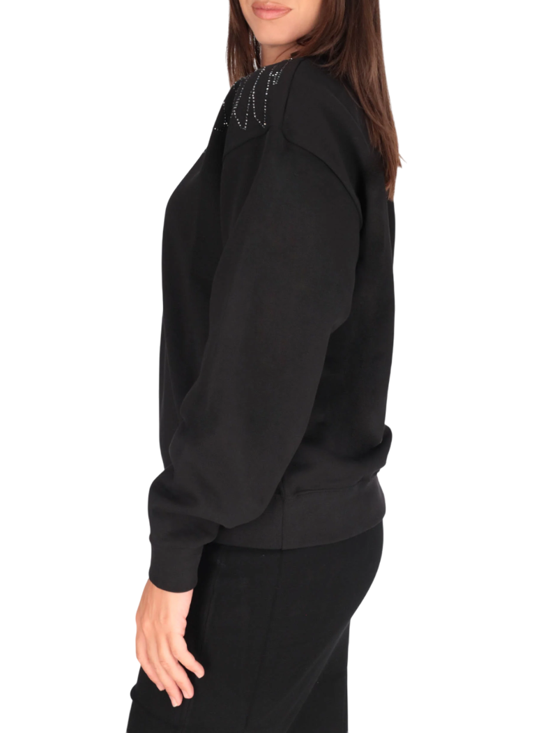 County of Milan felpa con disegno iconico strass nero CM30030 NERO COUNTY OF MILAN