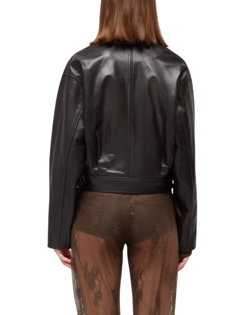 Blugirl giubbino donna in pelle marrone cioccolato RA6030P0356 90913 BLUGIRL