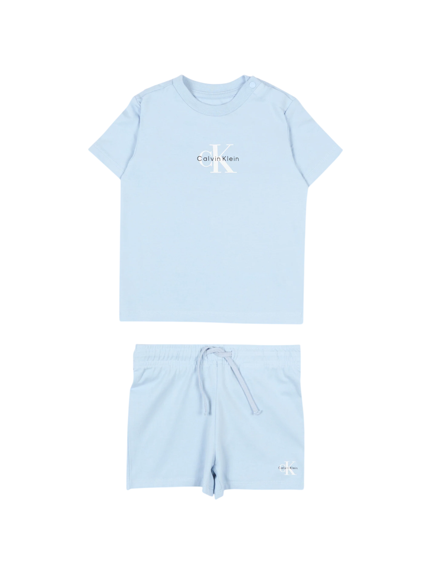 Calvin Klein Jeans completo estivo neonato T-shirt e shorts celeste LVCKSJI09B C1O Calvin Klein Jeans