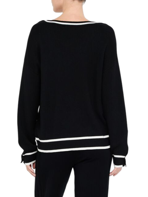 Liu Jo maglia donna scollo a V nero TF5229MS59L 03N66 LIU JO