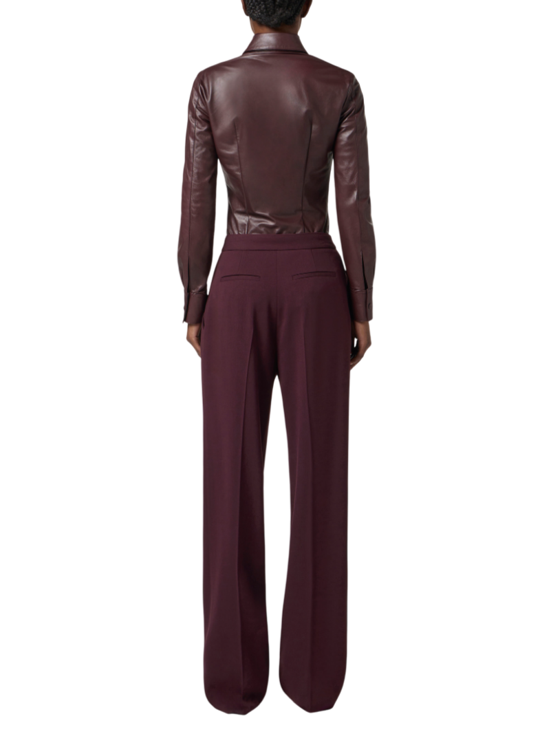Elisabetta Franchi pantaloni flare con dettagli logati borgogna PA12356E2 EA4 ELISABETTA FRANCHI