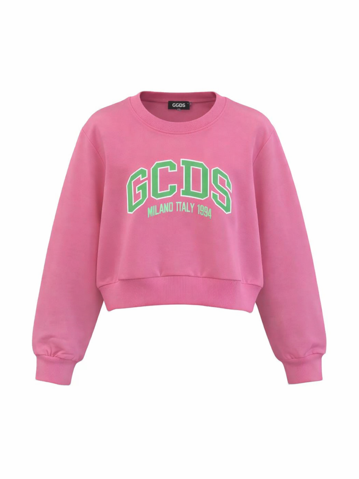 Gcds felpa bambina con logo rosa C1GJQE540F335 FAIRY PINK-GREEN GCDS