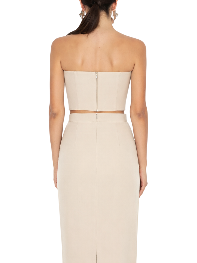 Silence top crop bustier ecrù NP1019KEY GREIGE SILENCE