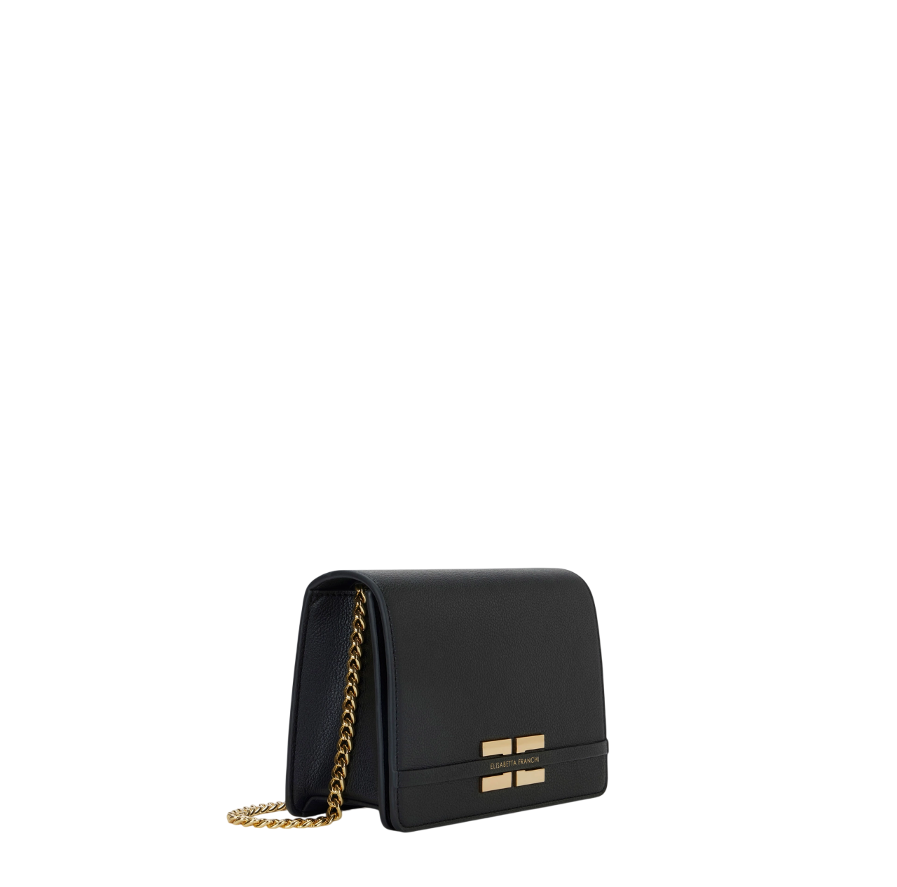 Elisabetta Franchi borsa a tracolla in ecopelle martellata nero BS39A61 110 ELISABETTA FRANCHI