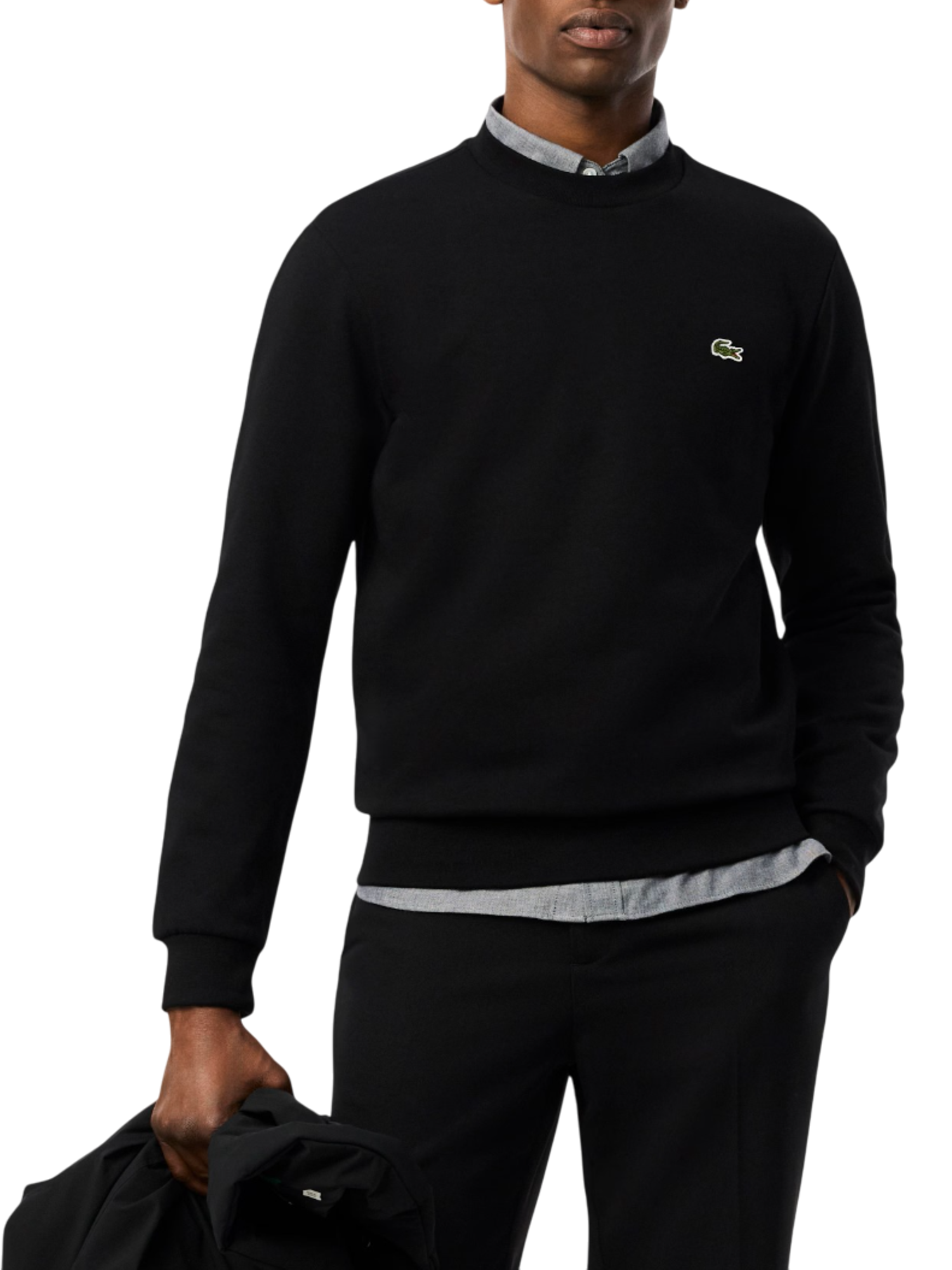 Lacoste felpa uomo in pile nero SH9608 031 LACOSTE