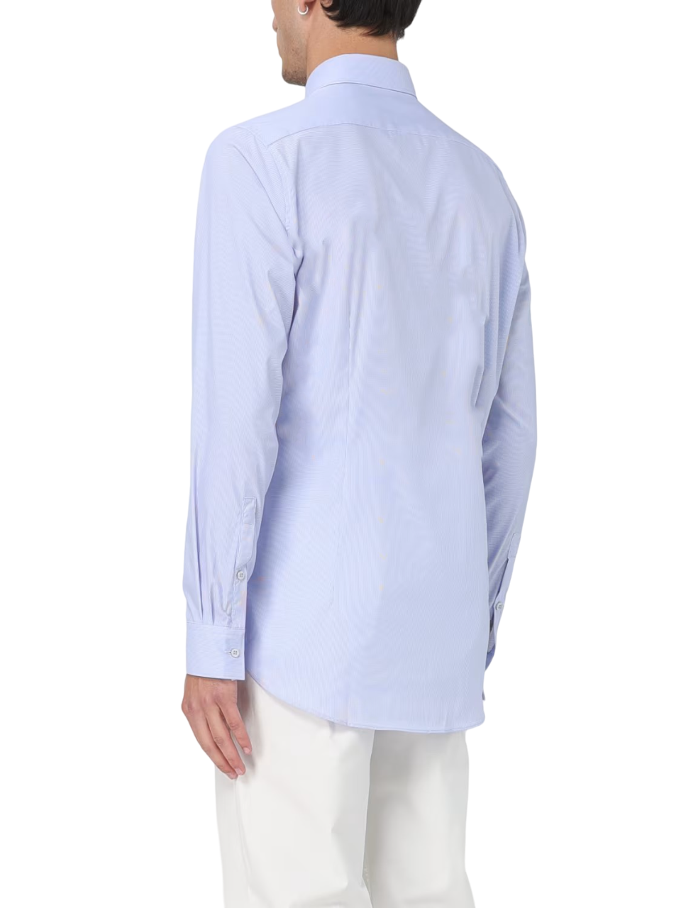 Michael Kors camicia manica lunga slim fit a righe celeste bianco MK0DS01258 M455 MICHAEL KORS