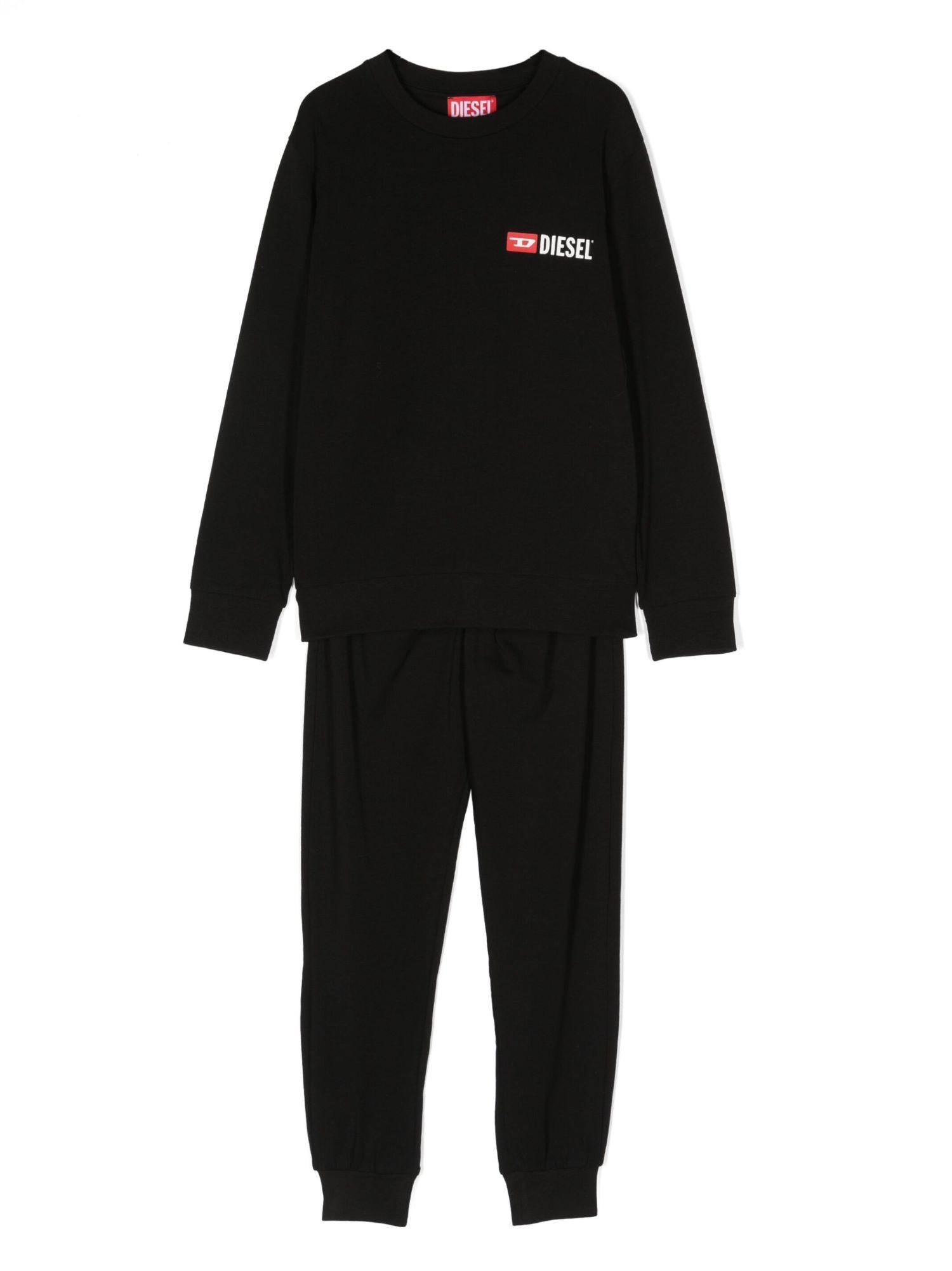 Diesel pigiama bambino in jersey nero J01493-KYATR K900 DIESEL