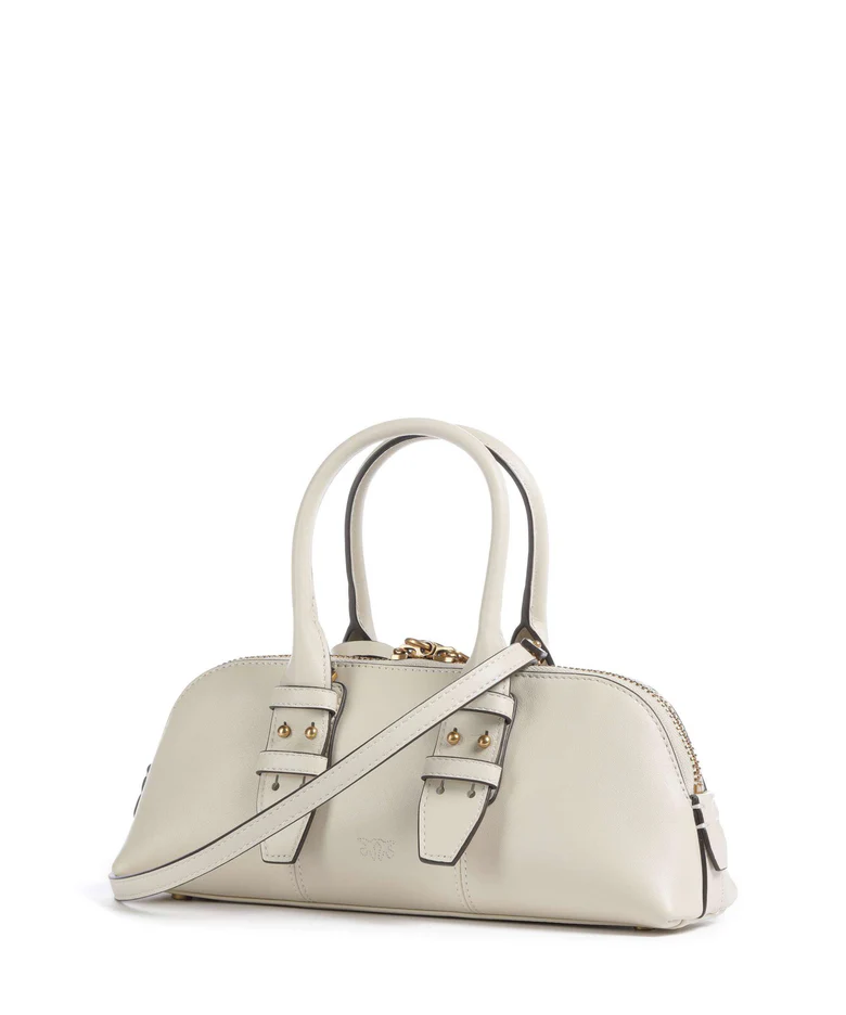Pinko borsa Bowling Bag in pelle panna oro 105334-A0QO Z14Q PINKO