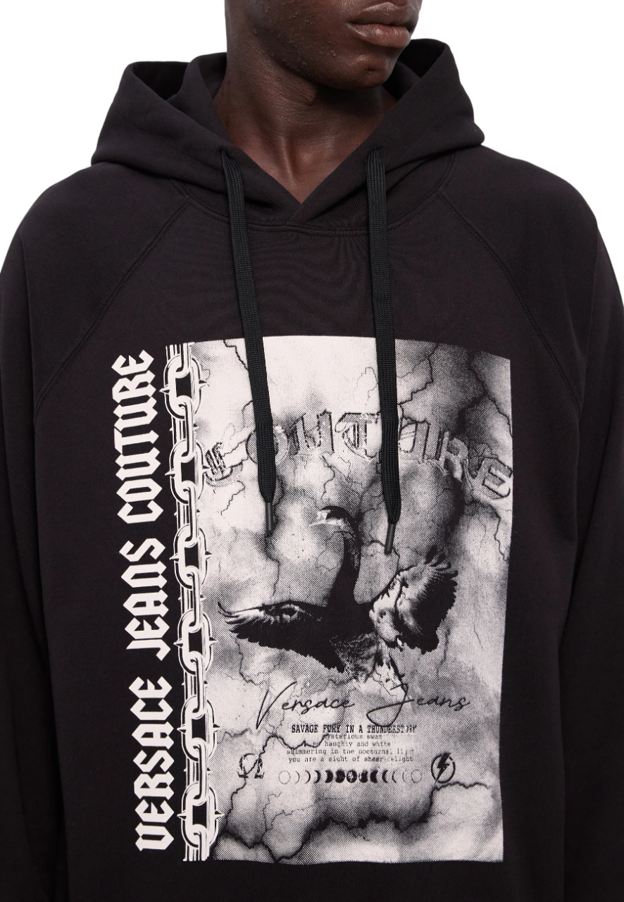 Versace Jeans Couture felpa con cappuccio stampata nero 77GAIT07-CF00T 899 VERSACE Jeans Couture