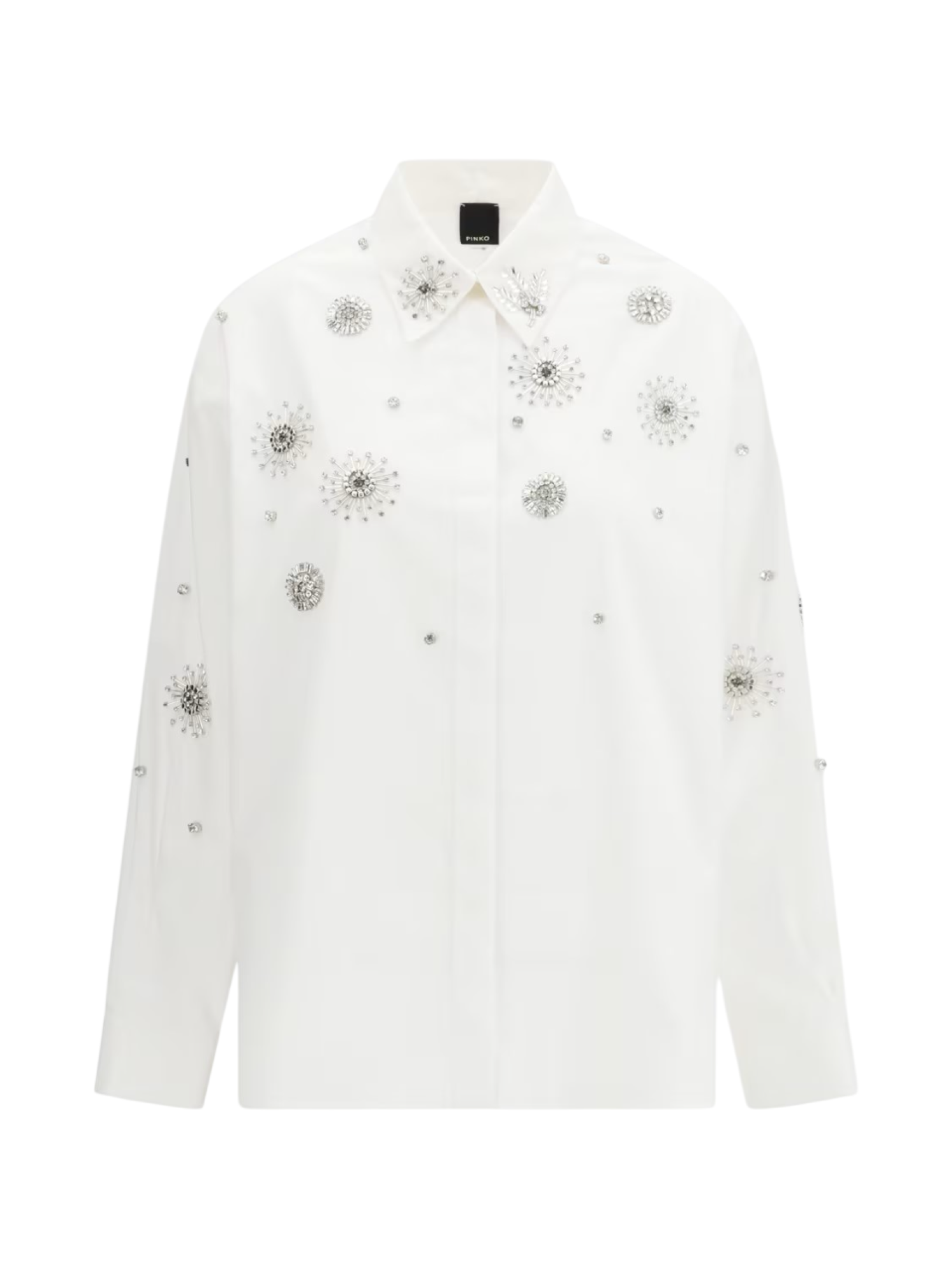 Pinko camicia Carley con ricami gioiello bianco 106225-A31W Z04 PINKO