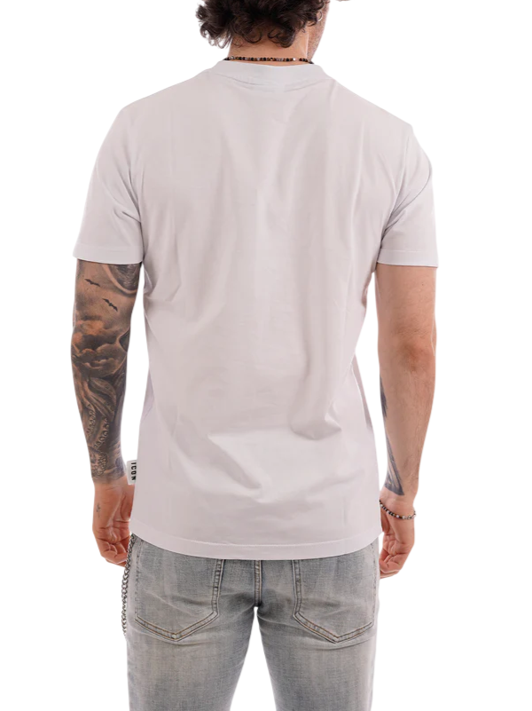 Icon T-shirt uomo manica corta con logo bianco nero IUT002 BIANCO ICON