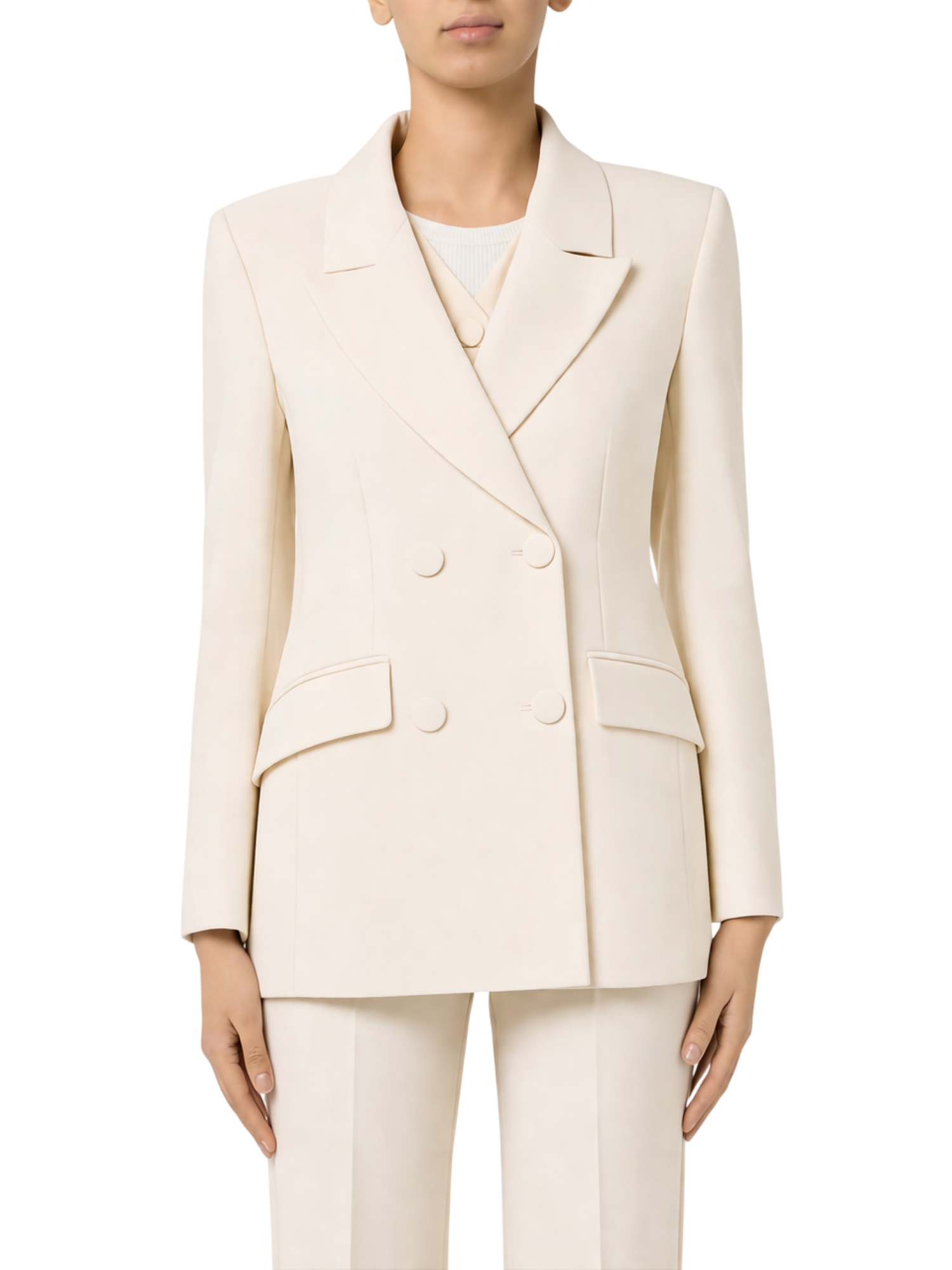 Sandro Ferrone giacca blazer doppiopetto panna S18XBFRARA ECRU Sandro FERRONE