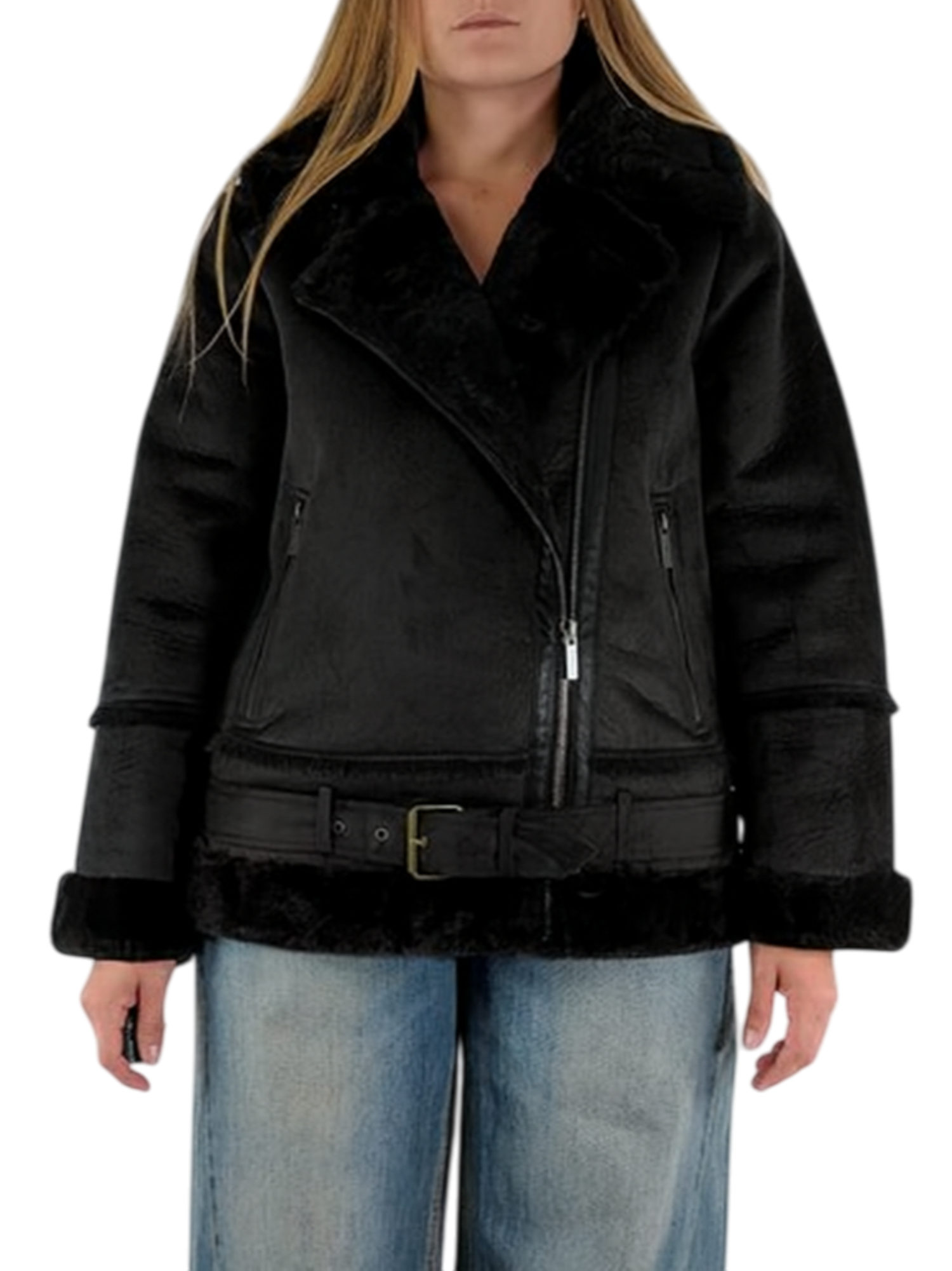 Vicolo montone ecologico con ecopelliccia nero TF0091 NERO VICOLO