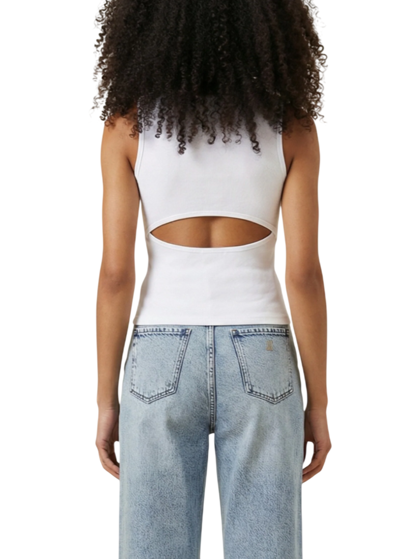 Calvin Klein Jeans canotta a costine donna bianco LV047F246G YAF Calvin Klein Jeans