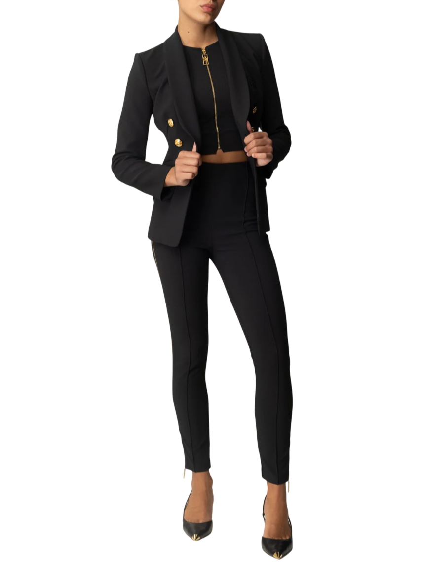 Elisabetta Franchi giacca blazer doppiopetto nero GI17456E2 110 ELISABETTA FRANCHI