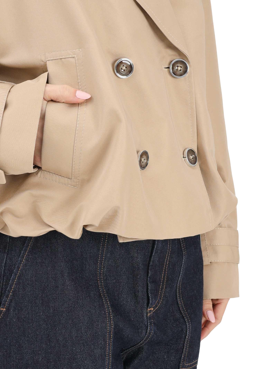 Pinko trench corto doppiopetto Triscia beige 106325-A1PR D41 PINKO