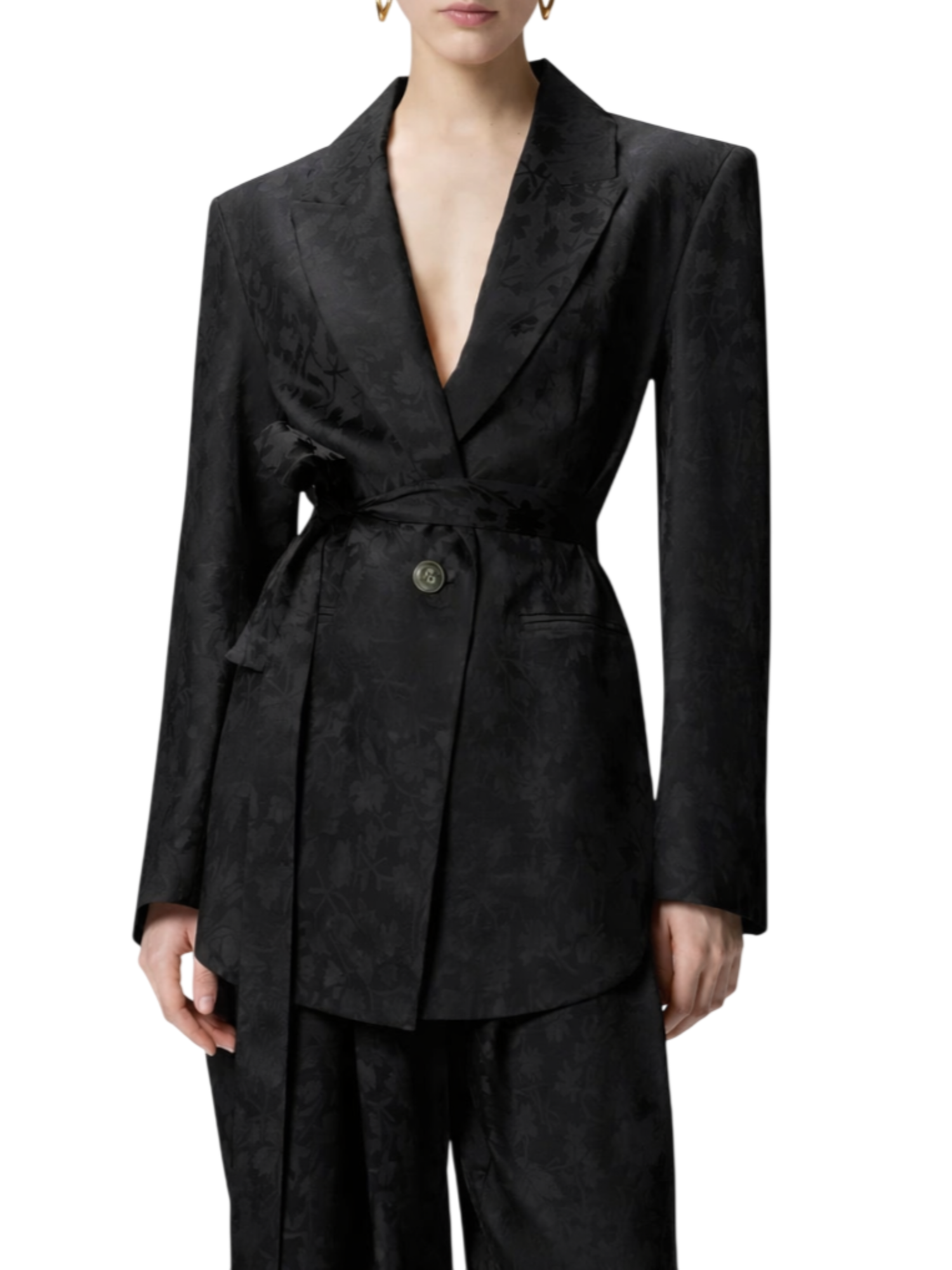 Pinko giacca Castelnovo kimono con motivo floreale nero 106800-A3AN Z99 PINKO