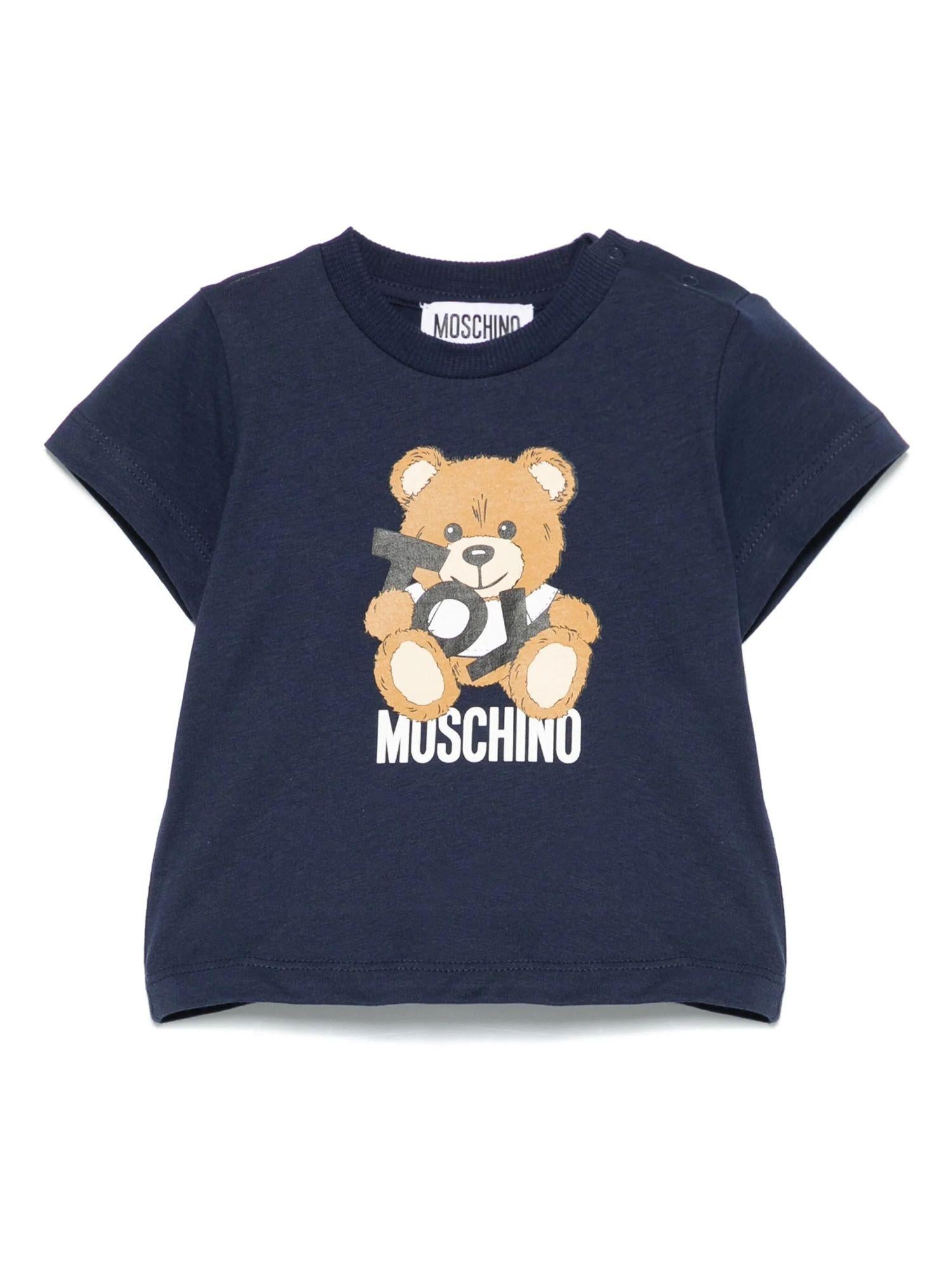 Moschino T-shirt maniche corte con orsetto Toy blu MNM047-LAA03 40016 MOSCHINO