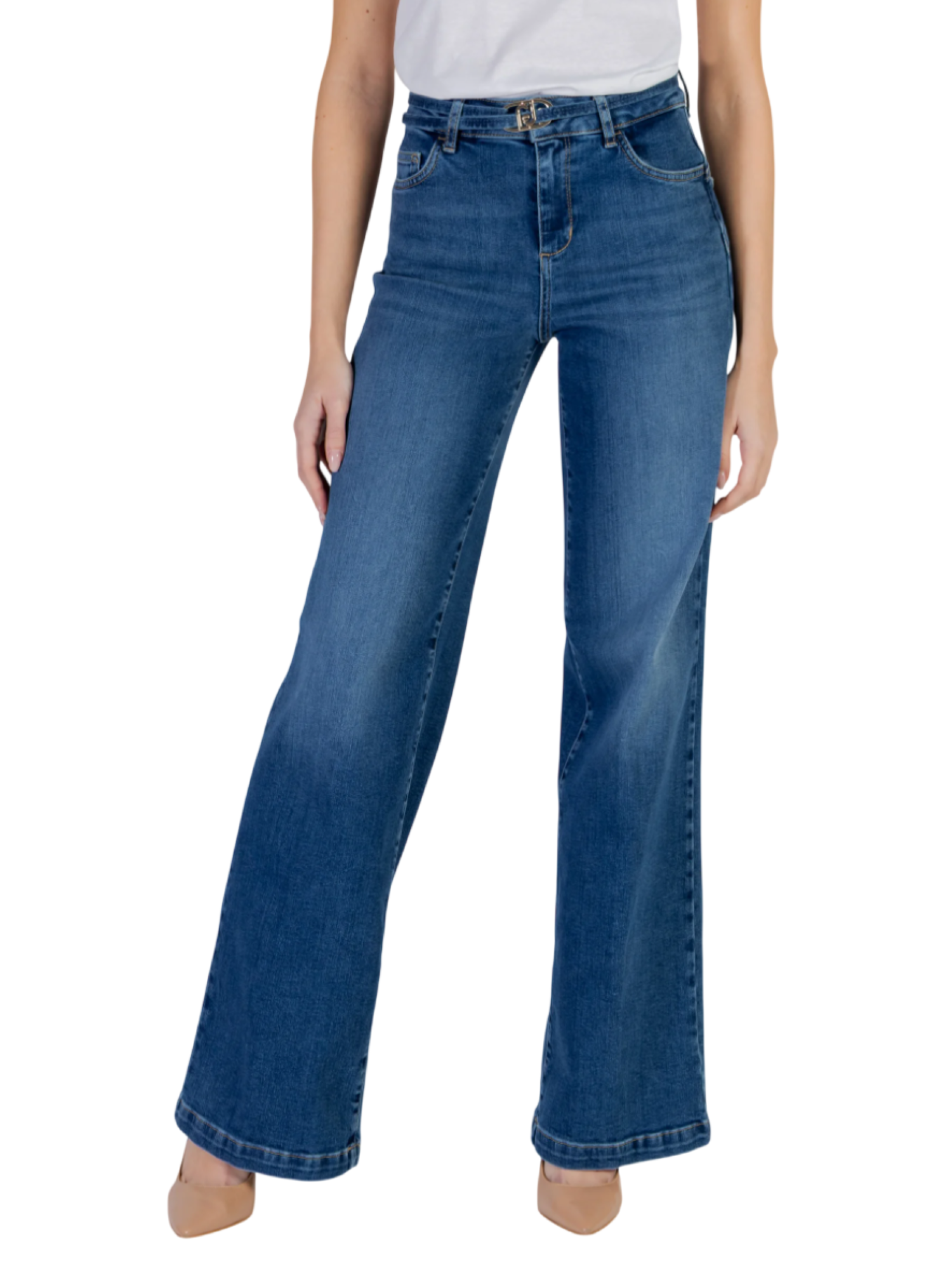 Liu Jo jeans flare vita alta con cintina lavaggio blu UA6160D0264 7L899 LIU JO