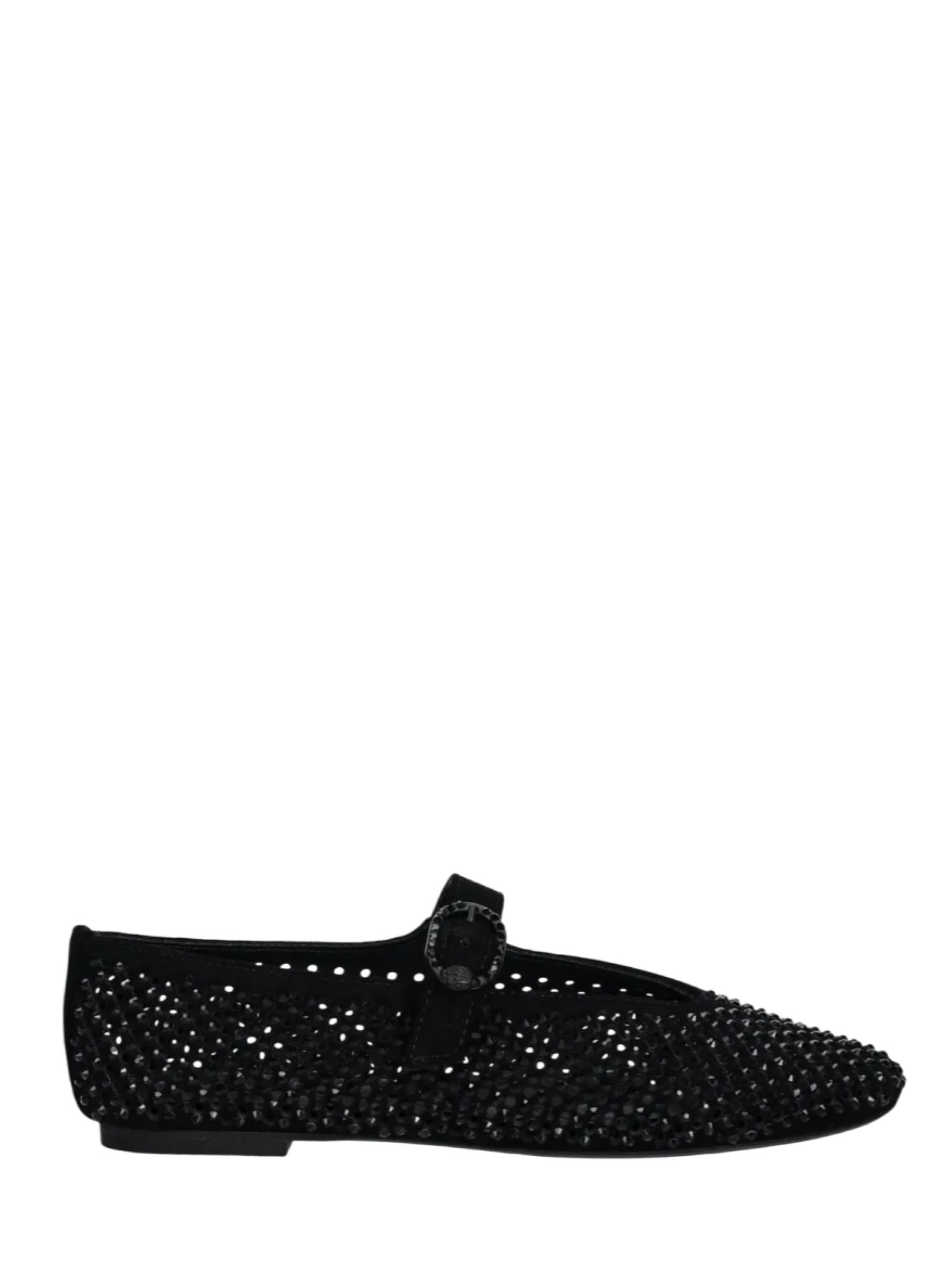 Kurt Geiger ballerine traforate Mayfair in suede con strass nero 2656300209 BLACK KURT GEIGER