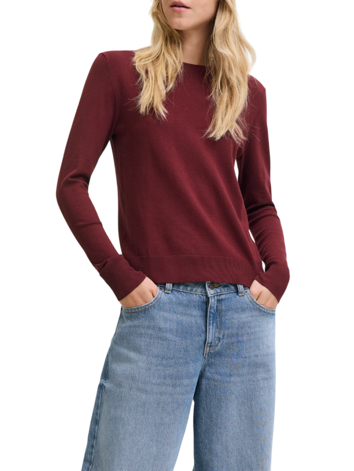 Jjxx maglia girocollo donna Cara bordeaux 12255368 CABERNET JJXX