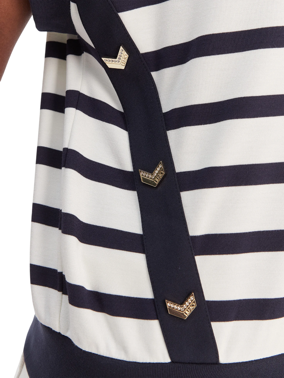 Liu Jo T-shirt a righe donna scollo a V panna blu TA6084J3867 C3882 LIU JO