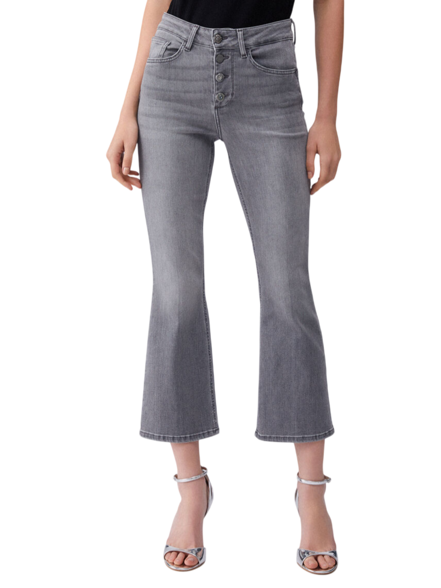 Liu Jo jeans flare Princess cropped lavaggio grigio UA6040D0305 87484 LIU JO