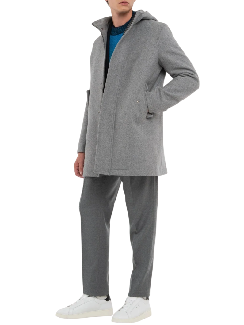 Manuel Ritz cappotto con cappuccio misto lana grigio 3932H8317FC-253738 97 MANUEL RITZ