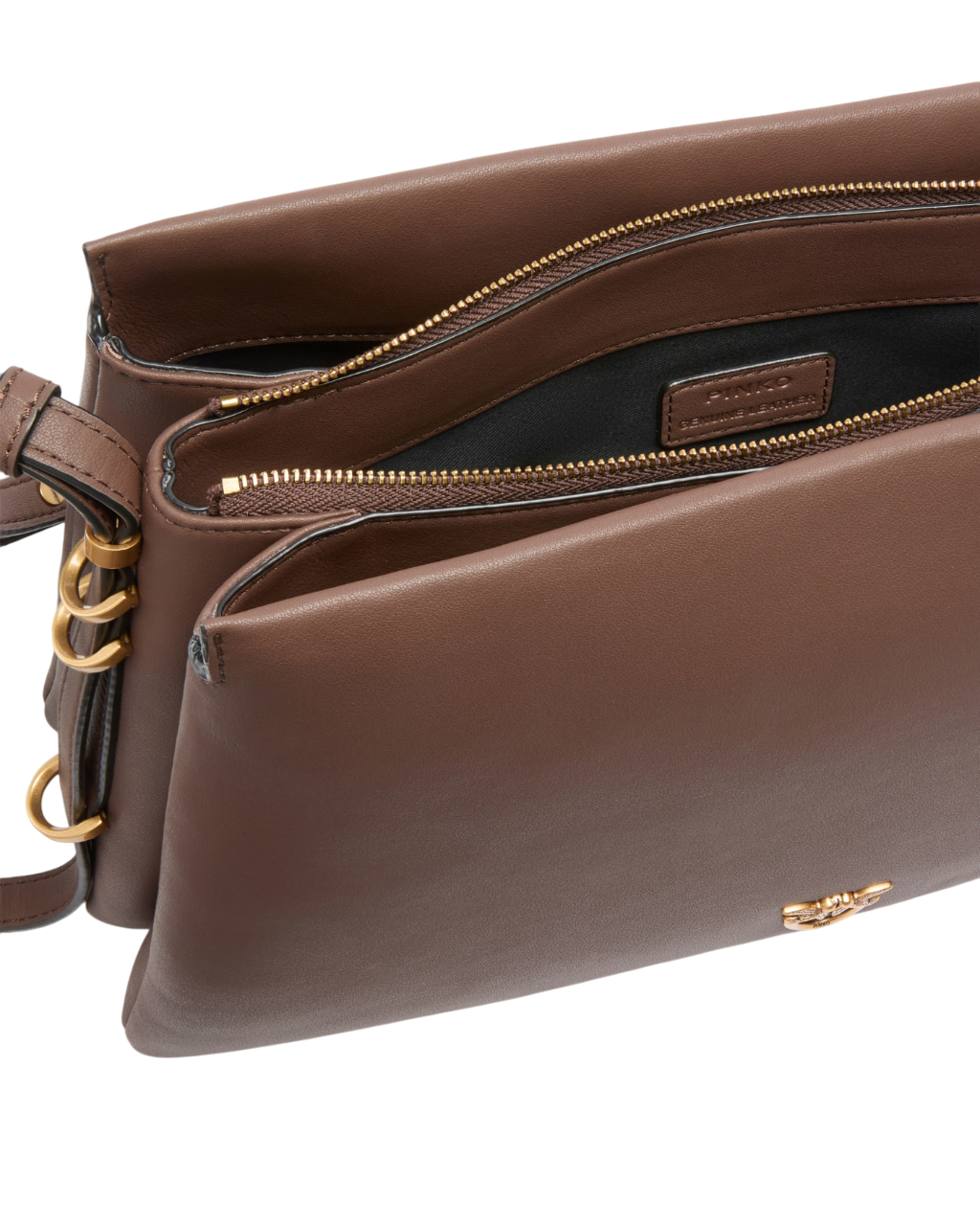 Pinko borsa a tracolla Triplet in pelle marrone 105161-A0QO L74Q PINKO