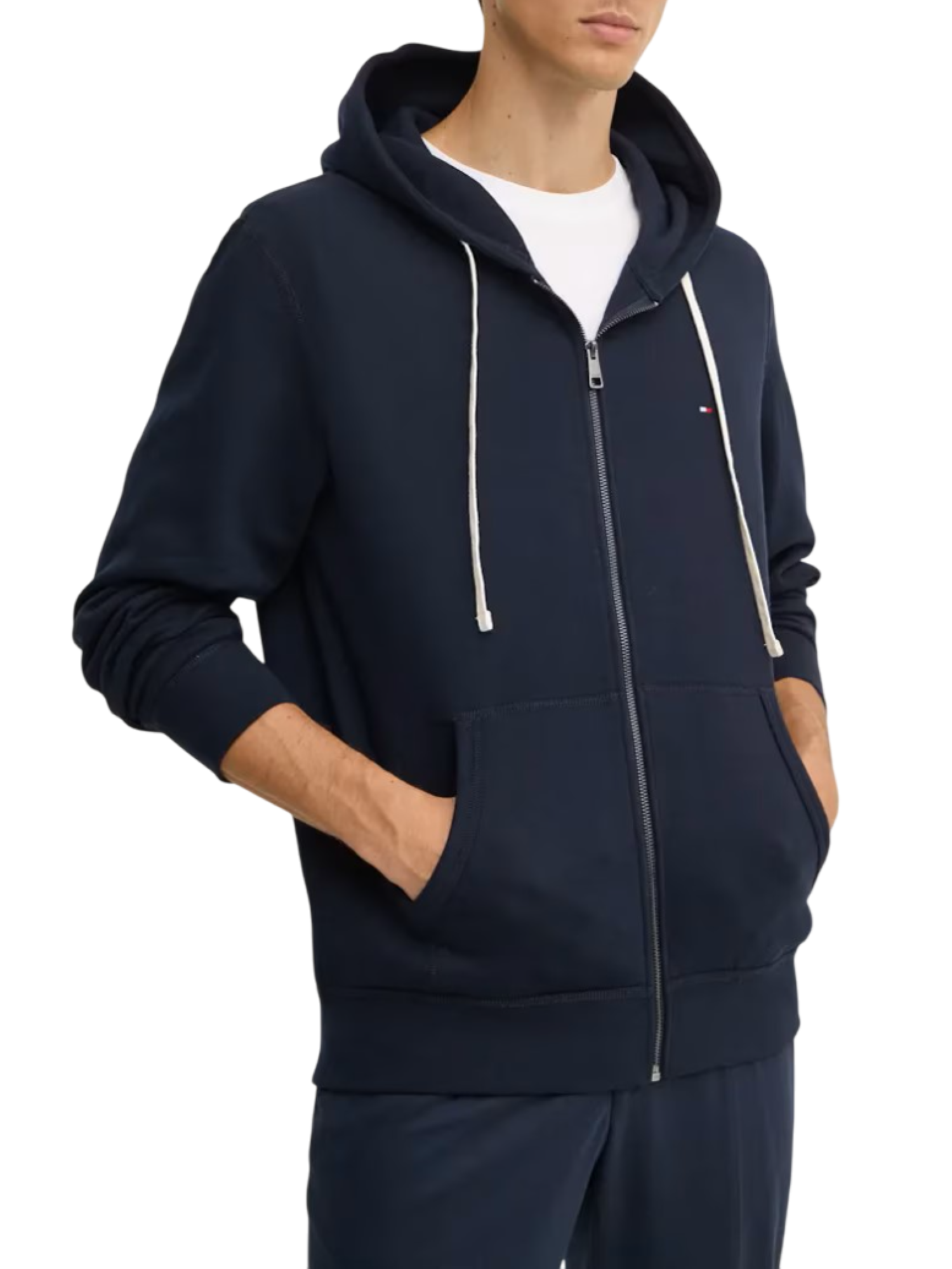 Tommy Hilfiger felpa con zip e cappuccio Essential blu MW0MW37234 DW5 Tommy Hilfiger