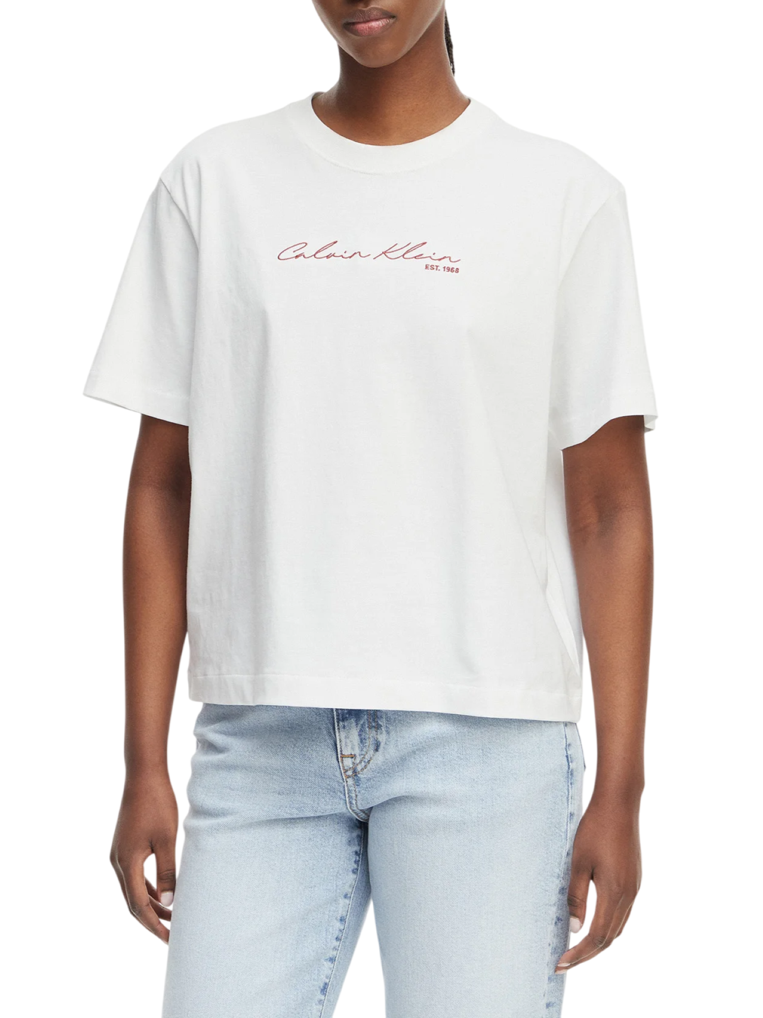 Calvin Klein T-shirt donna manica corta donna bianco LV047F820G YAF Calvin Klein Jeans