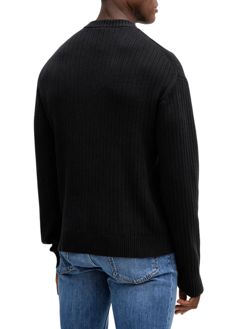 Calvin Klein maglia uomo a costine nero LV04RD314G UB1 Calvin Klein Jeans