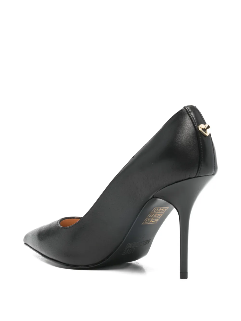 Love Moschino decollete a punta in pelle nero JA10239G1O-IE0 000 MOSCHINO LOVE