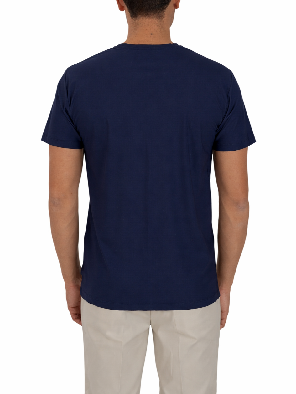Yes Zee T-shirt manica corta in nylon stretch blu T778-OQ00 0710 YES-ZEE