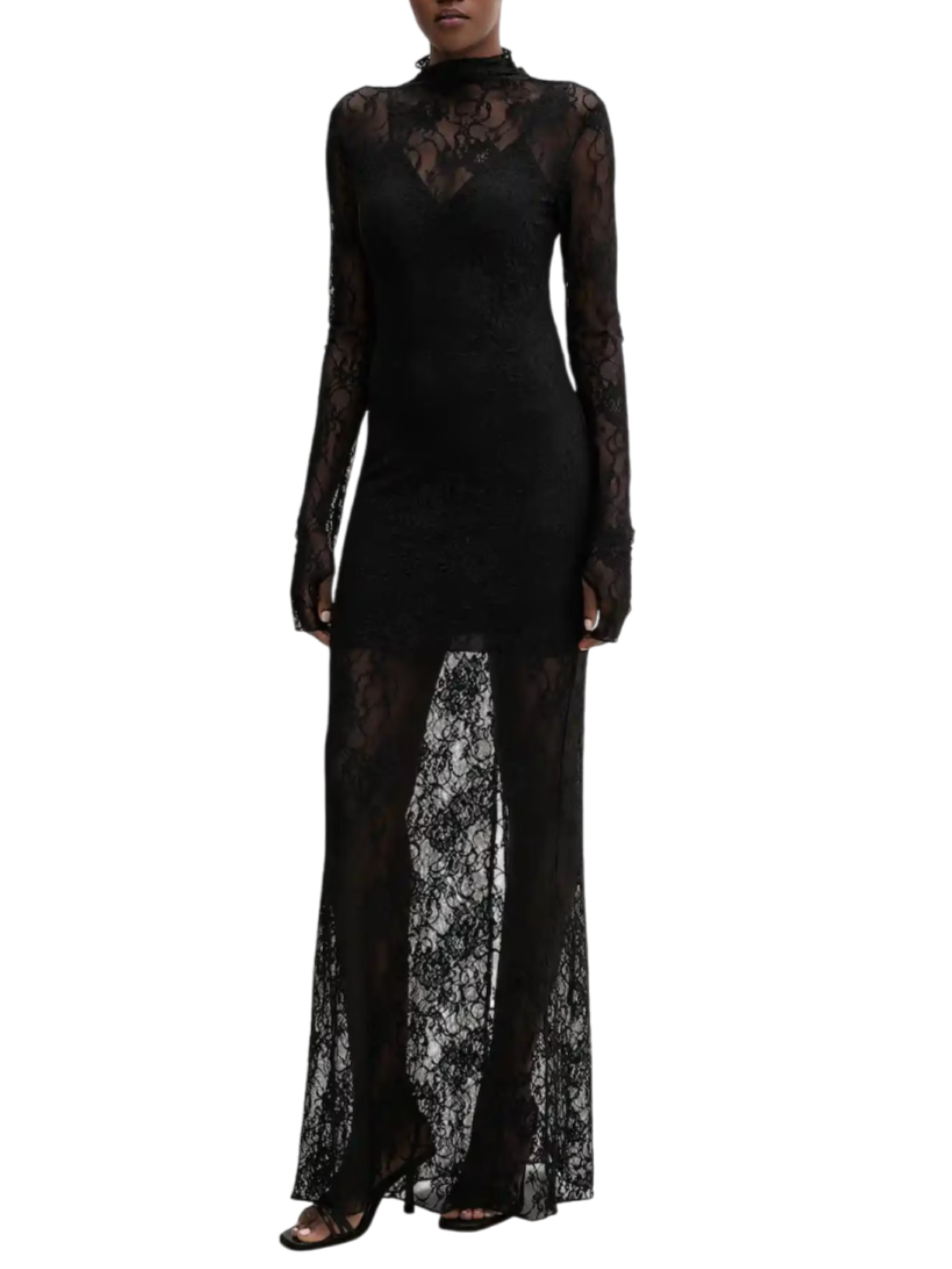 Aniye By abito lungo in pizzo Odette nero 181521 00336 ANIYE BY
