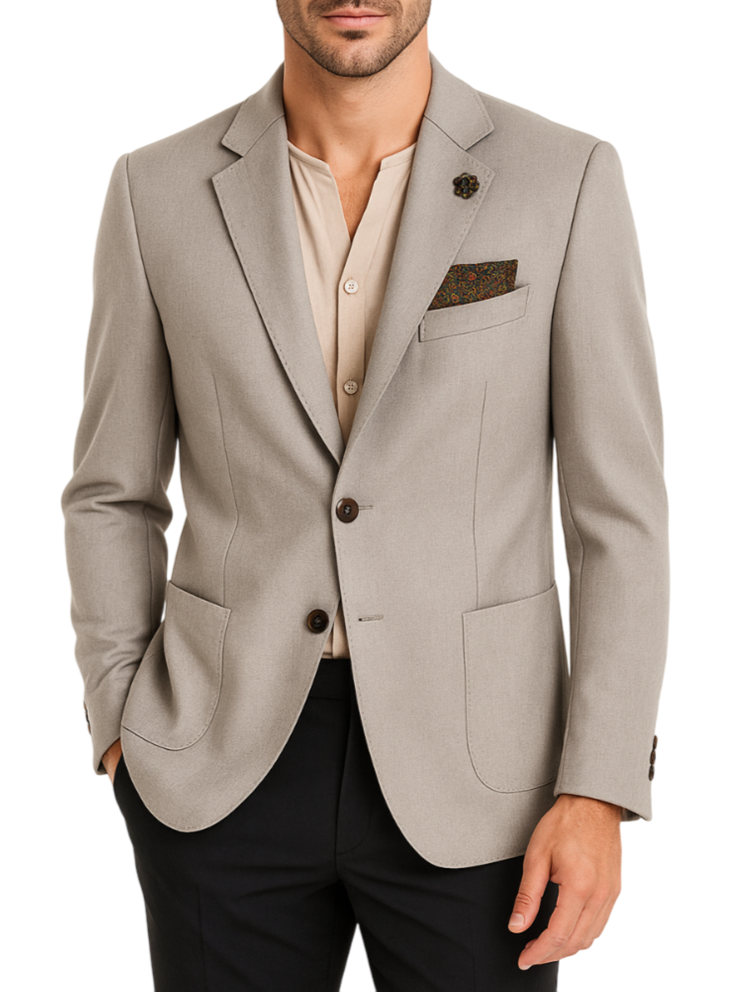 Le Braghe giacca blazer uomo monopetto tortora G525-2549 FANGO Le Braghe