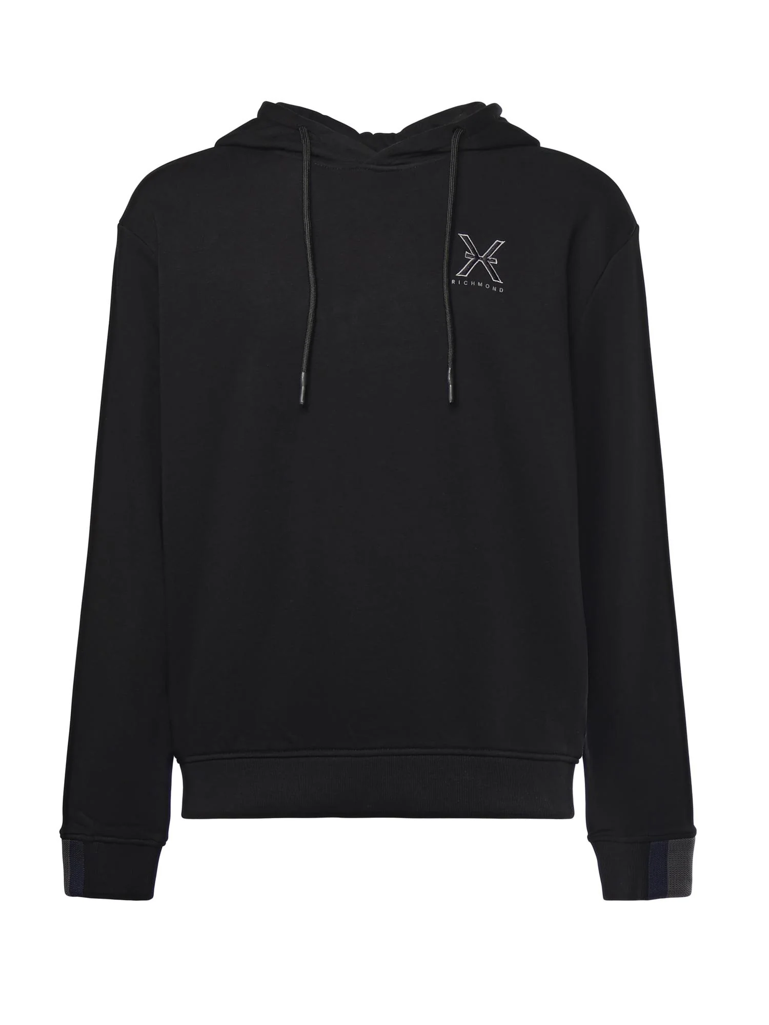 John Richmond felpa uomo con cappuccio nero UMA25040FE BLACK John RICHMOND