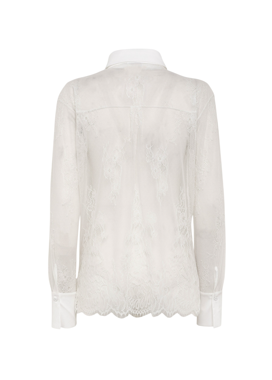 Blugirl camicia in pizzo manica lunga bianco RA6155J3901 X1008 BLUGIRL