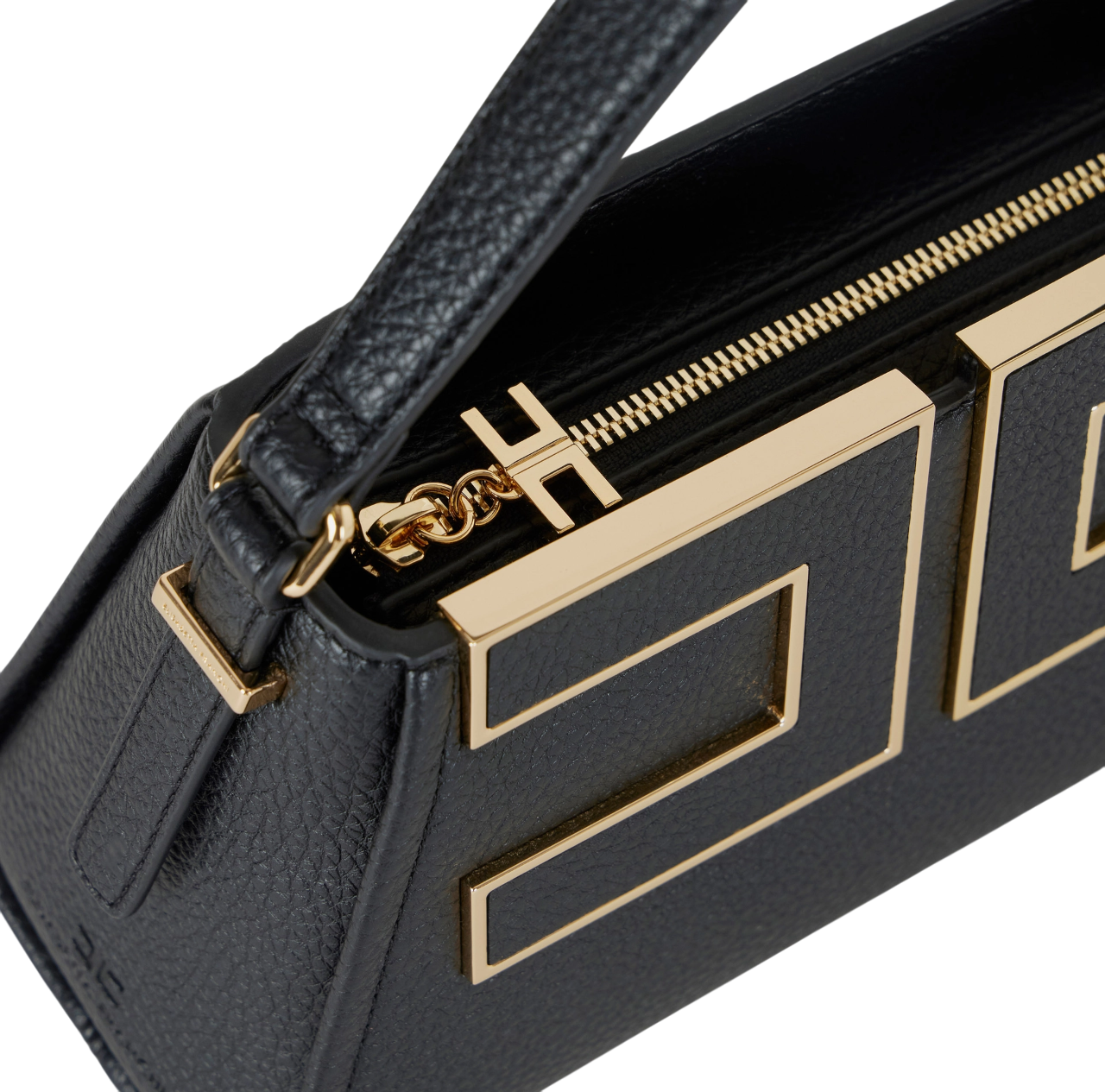Elisabetta Franchi borsa in ecopelle con logo nero BS36A56E2 110 ELISABETTA FRANCHI