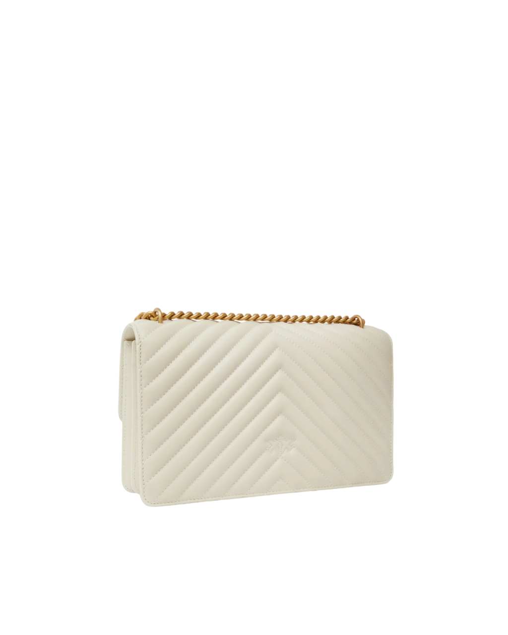 Pinko borsa Love Bag One Classic in pelle chevron bianco 100941-A0GK Z14Q PINKO
