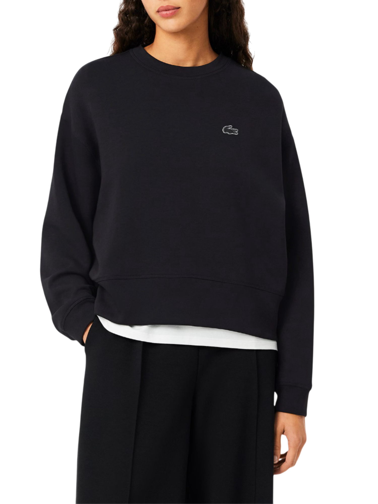 Lacoste felpa oversize donna nero SF5614 031 LACOSTE