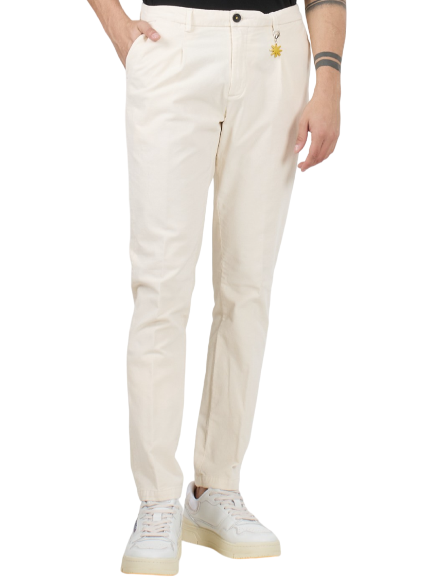 Manuel Ritz pantaloni chino in velluto a costine panna 3732P1428TC-243597 03 MANUEL RITZ