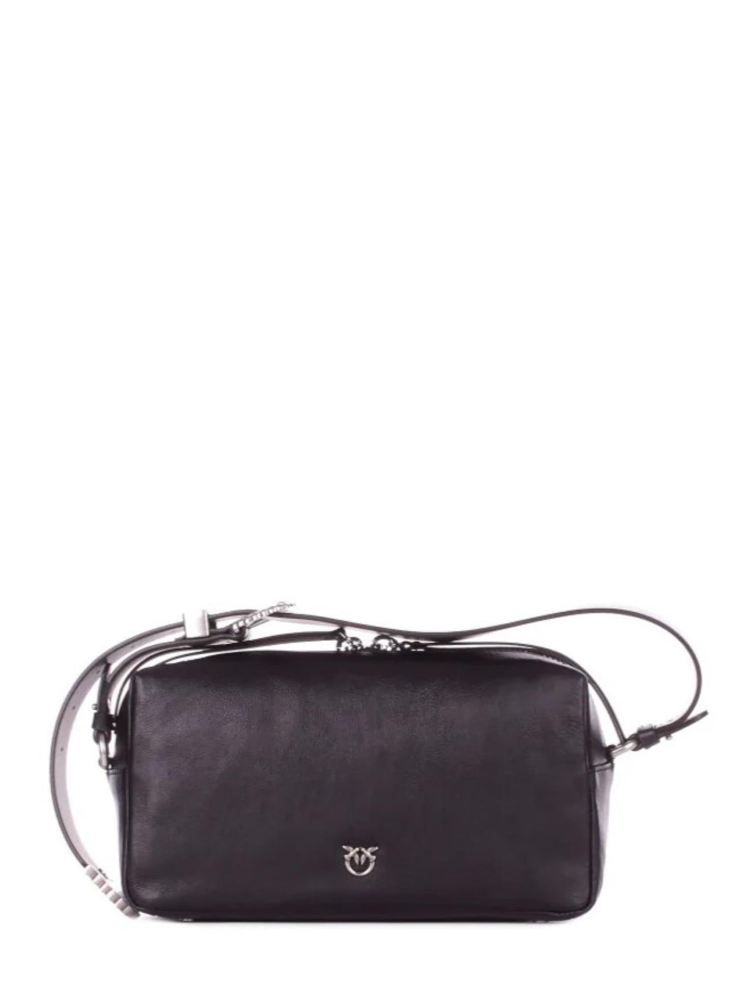 Pinko borsa a spalla Trittico in pelle martellata nero 106761-A2JG Z99O PINKO