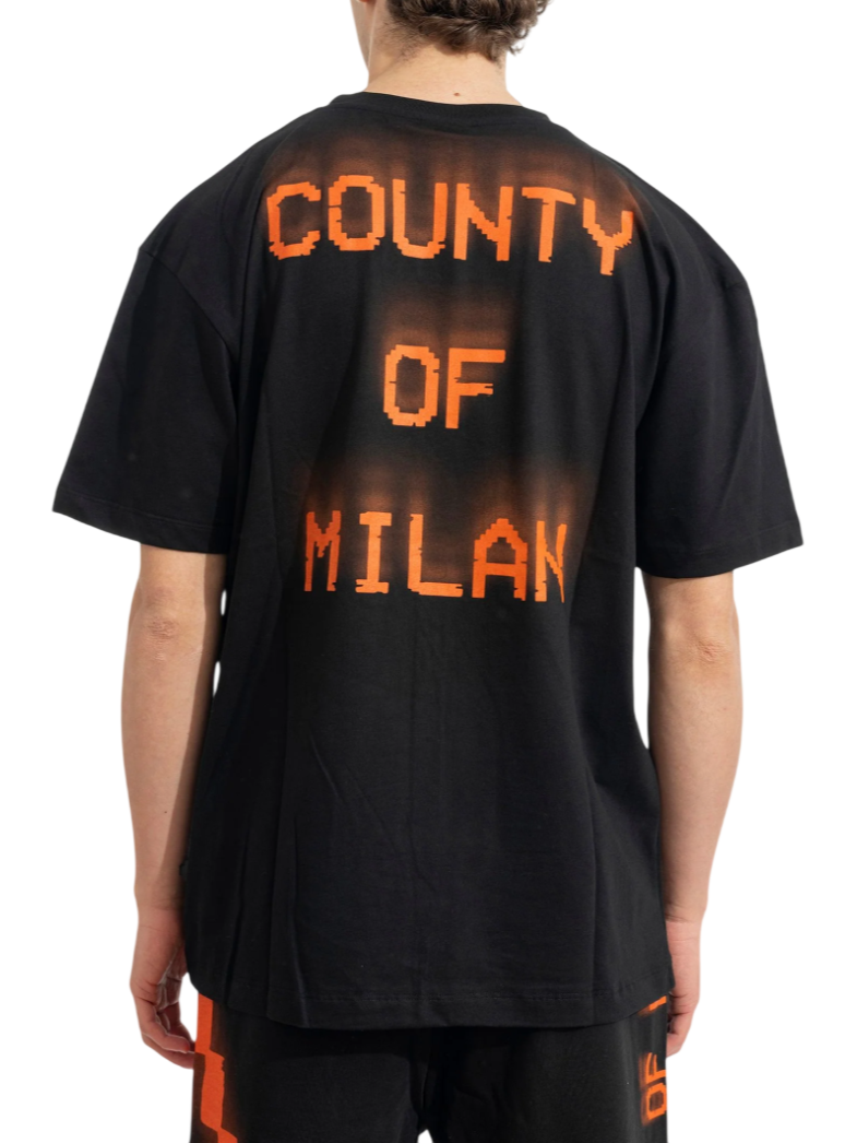County of Milan T-shirt uomo manica corta stampa iconica nero CMMATH102 110 COUNTY OF MILAN