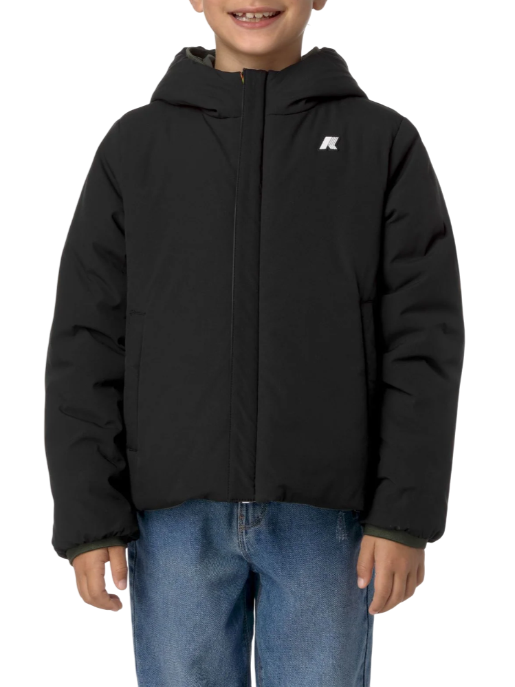K-Way piumino reversibile p.jack verde nero K71337W AGQ K-WAY